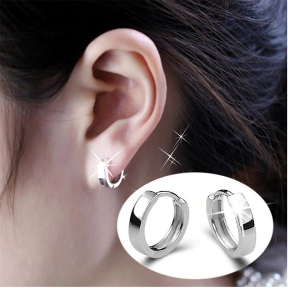 Jewelry - NEW 925 Sterling Silver Simple Hoop Earrings